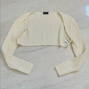 White Fox Boutique Ivory Ribbed Knit Top